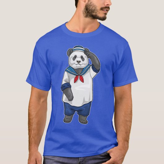 パンダの水兵キャップ Tシャツ (正面)