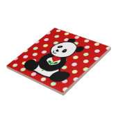 パンダの漫画およびハートの花 タイル (側面)