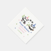 パンダの男の子と女の子の合同誕生日 スタンダードカクテルナプキン (角)