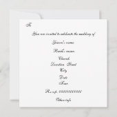 パンダの眼鏡結婚式招待状 招待状 (裏面)