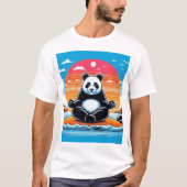 パンダの瞑想ユニセックス Tシャツ (正面)