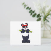 パンダの竹を使った筋トレ ポストカード (スタンド正面)