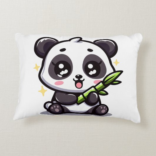 パンダの竹抱擁の枕 アクセントクッション (裏面)