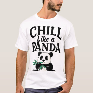 パンダの竹芸術のように冷たい Tシャツ