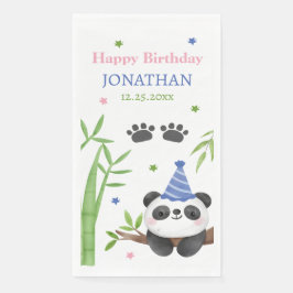 パンダの緑の竹の子供の誕生日