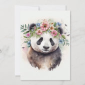 パンダの花の水彩画 招待状 (裏面)