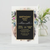 パンダの花 水彩画 招待状 (スタンド正面)