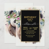 パンダの花 水彩画 招待状 (正面/裏面)