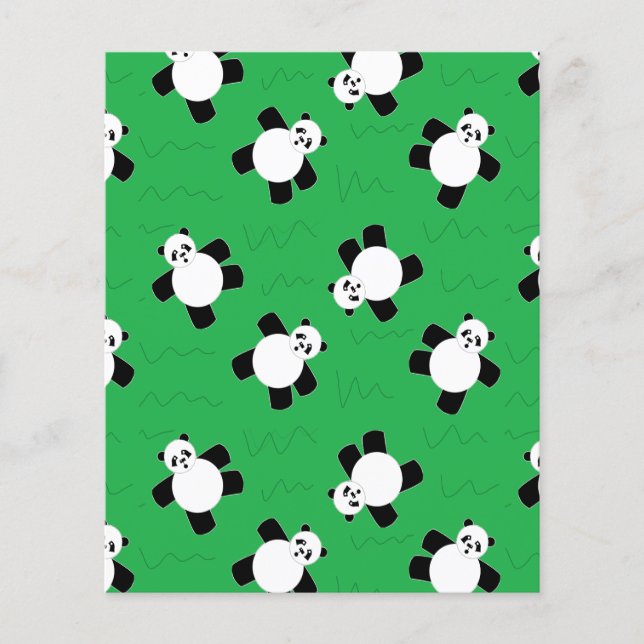 パンダの草の上に寝る (正面)