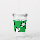 パンダの草の上に寝る アクリルタンブラー (左)