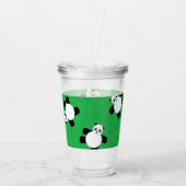 パンダの草の上に寝る アクリルタンブラー (裏面)