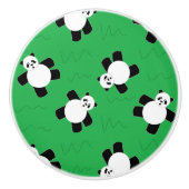 パンダの草の上に寝る セラミックノブ (正面)