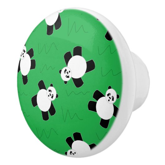 パンダの草の上に寝る セラミックノブ (右)