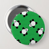 パンダの草の上に寝る 缶バッジ (正面&裏面)