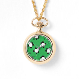 パンダの草の上に寝る 腕時計