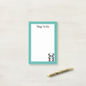 パンダの行方ティール(緑がかった色)と白 ポストイット (デスク上)