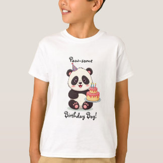 パンダの誕生日おめでとうボーイシャツ Tシャツ