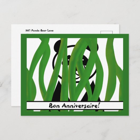 パンダの誕生日おめでとう ポストカード (正面/裏面)