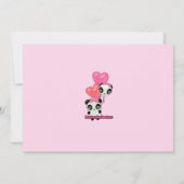 パンダの誕生日の招待のピンクの黒(写真) 招待状 (裏面)