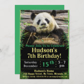 パンダの誕生日パーティー招待状 招待状 (正面/裏面)