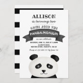 パンダの誕生日パーティー 招待状 (正面/裏面)