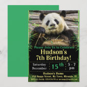 パンダの誕生日招待状 招待状 (正面/裏面)