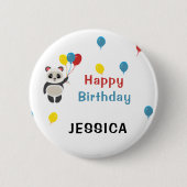 パンダの誕生日 ホワイト 缶バッジ (正面)