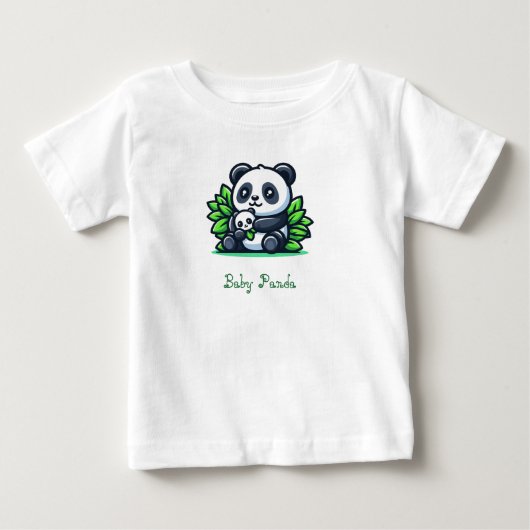 パンダの赤ちゃんTシャツ ベビーTシャツ (正面)