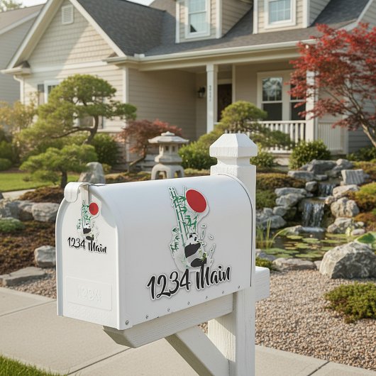 パンダの郵便箱ステッカー シール