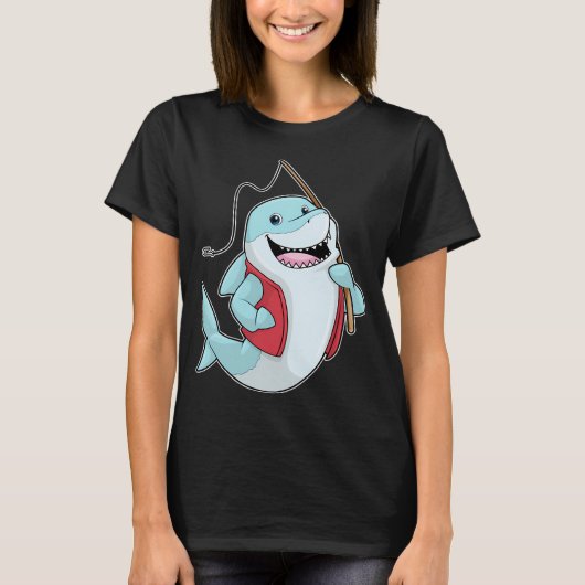 パンダの釣り人 釣り 魚 Tシャツ (正面)