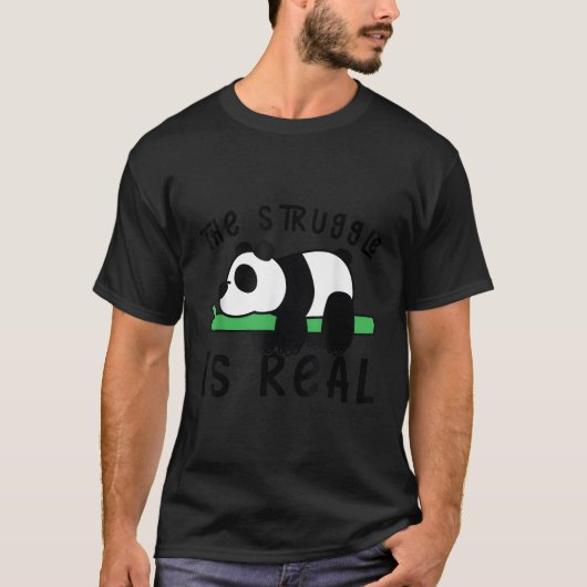 パンダの闘いは実在重量挙げフィットネスG Tシャツ (正面)