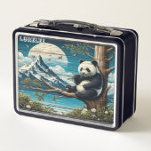 パンダの隠棲リトリート：バンブームンク メタルランチボックス (裏面)