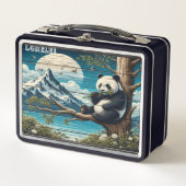 パンダの隠棲リトリート：バンブームンク メタルランチボックス (正面)