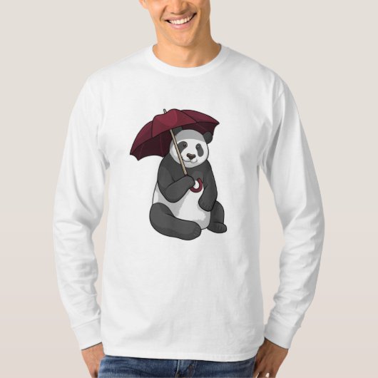 パンダの雨の傘 Tシャツ (正面)