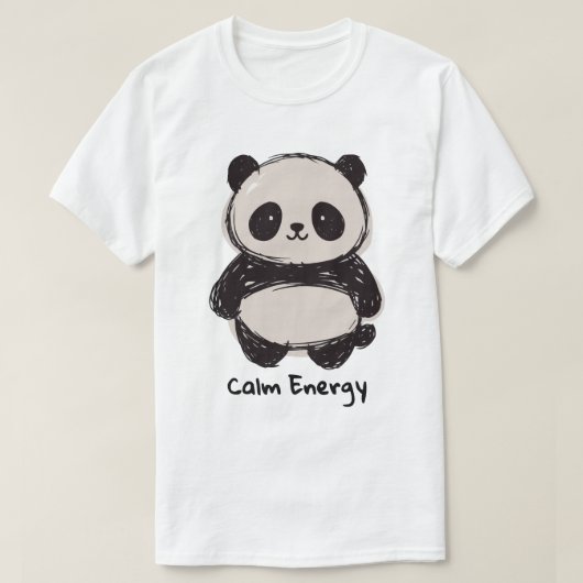 パンダの静かなエネルギー Tシャツ (デザイン正面)