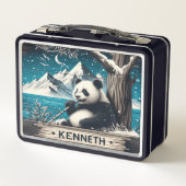 パンダの静かなスポット：竹喜び メタルランチボックス (裏面)