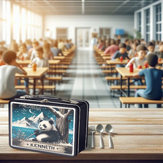 パンダの静かなスポット：竹喜び メタルランチボックス