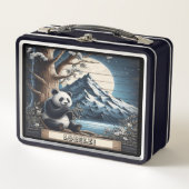 パンダの静かなノック:竹の喜び メタルランチボックス (正面)