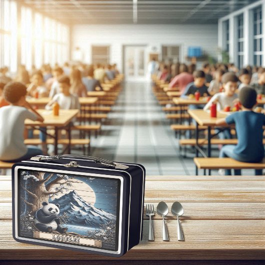 パンダの静かなノック:竹の喜び メタルランチボックス