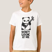 パンダの面白Tシャツ「見ないで」キッズ用 Tシャツ (正面)
