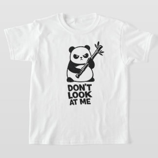 パンダの面白Tシャツ「見ないで」キッズ用 Tシャツ