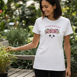 パンダの顔のプリントされたオーダーメイドの女性用Tシャツ Tシャツ