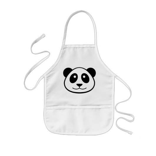 パンダの顔の子供 子供用エプロン (正面)
