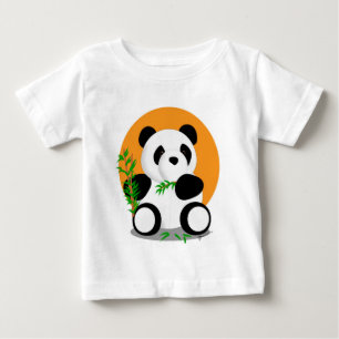 パンダの食べ物のタケのワイシャツ ベビーTシャツ