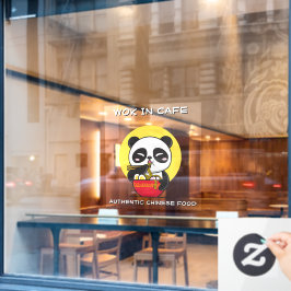 パンダの麺 中国料理店のカスタマイズ ウィンドウサイン