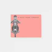 パンダのMotorcyleのライダーは|あなたの名前を加えます ポストイット (正面)