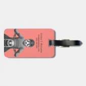 パンダのMotorcyleのライダーは|あなたの名前を加えます ラゲッジタグ (裏面横)