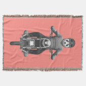 パンダのMotorcyleのライダー スローブランケット (正面)
