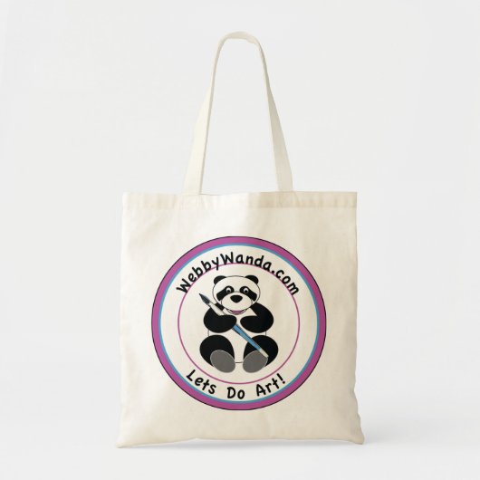 パンダのwebbywanda.comのロゴのトートバック トートバッグ (正面)