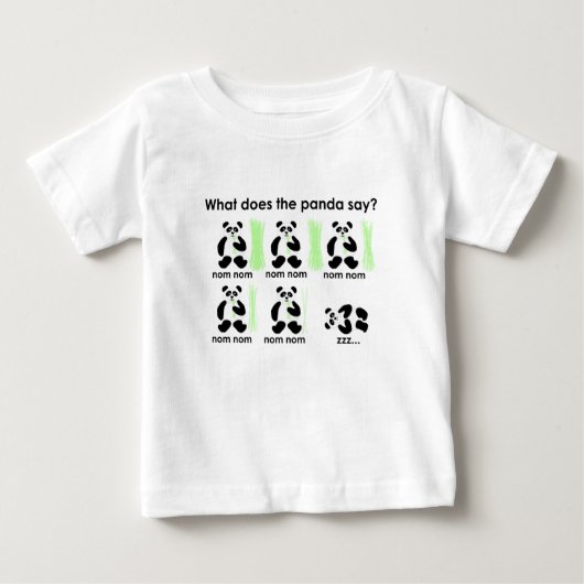 パンダは何を言いますか。 ベビーTシャツ (正面)